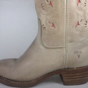 Frye Cream Heeled Boots